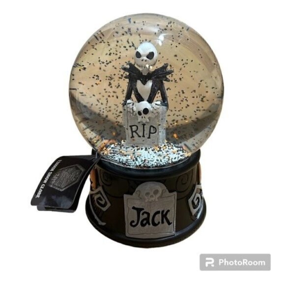 Disney Nightmare Before Christmas Snow Globe NEW Halloween Black Orange Jack - Picture 1 of 4